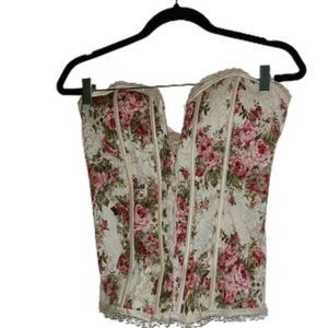 VARGA Floral Corset Vintage Style Size Large